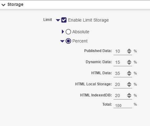 BrightAuthor Storage Space