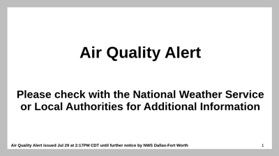 Air Quality Alert