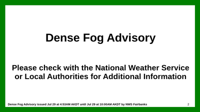 Dense Fog Advisory