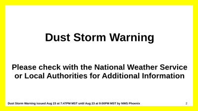 Dust Storm Warning