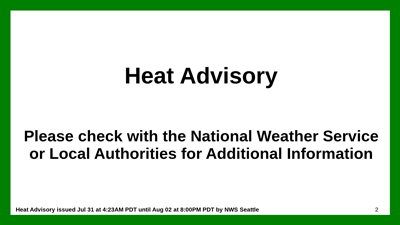 Heat Advisory