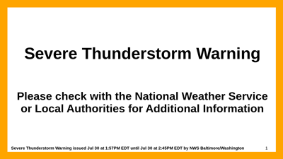 Severe Thunderstorm Warning