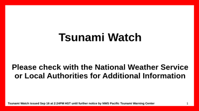 Tsunami Watch